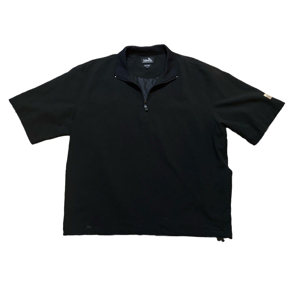 Ashworth Jacket Mens L Buttons Short Sleeve Windbreaker Golf Weather Systems